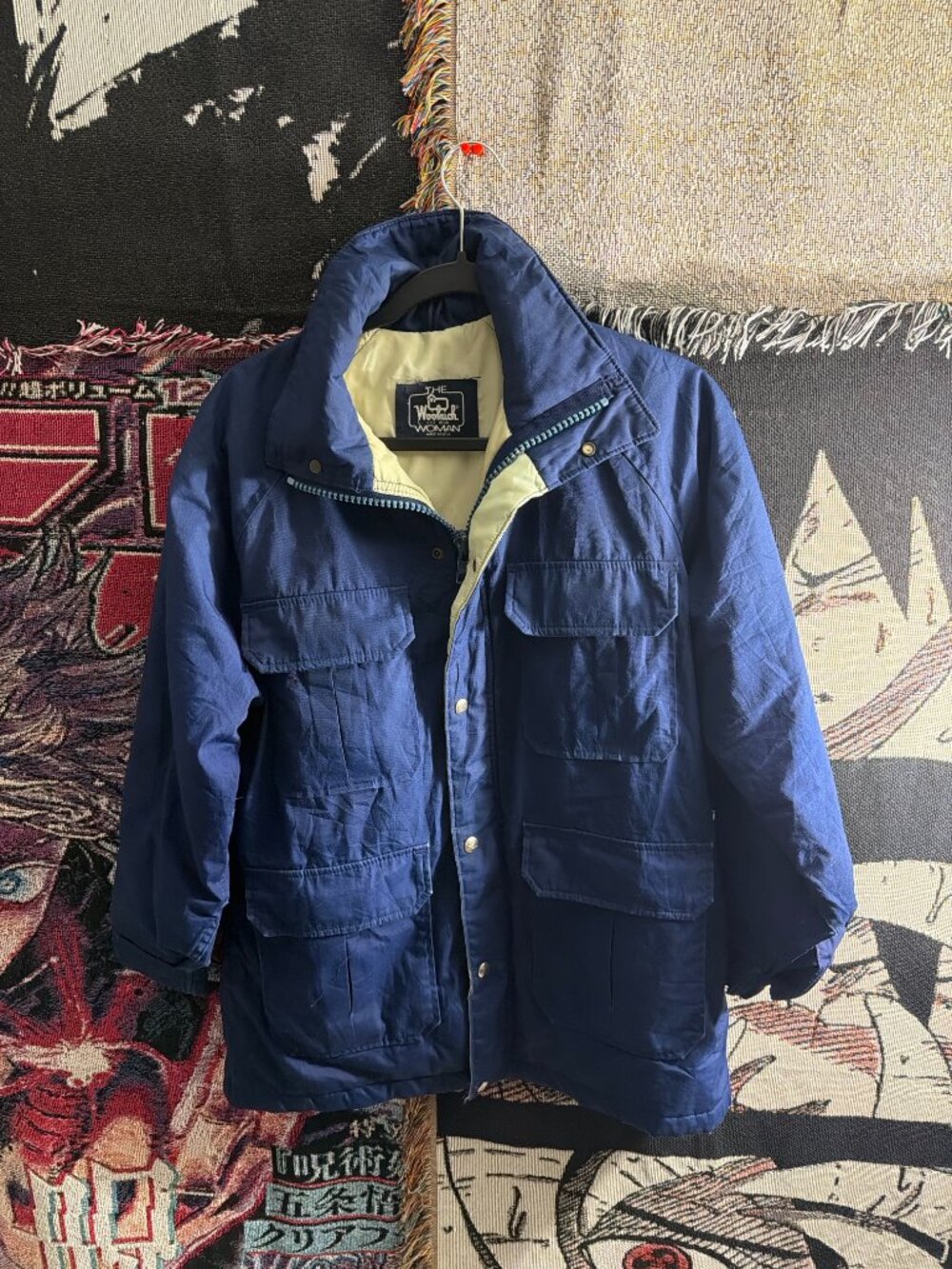 Vintage 80s Woolrich Woman Mountain Parka Navy Made in USA Women's L